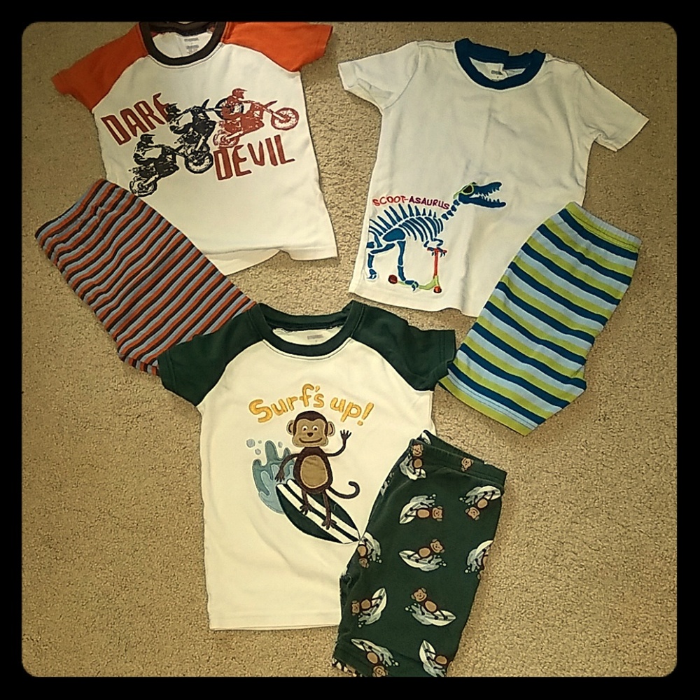 Boys size 7 Gymboree summer pj bundle